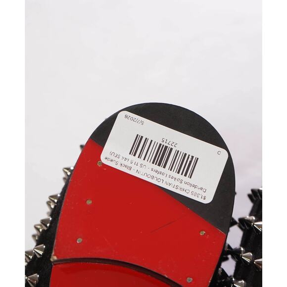 $1,395 LOUBOUTIN - Black Suede Dandelion Spikes Loafers - US 11.5 (44.5EU) main image 8
